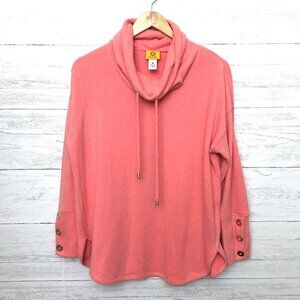 NEW Ruby Rd. Women's Coral Fleece Tunic Top Cowl Neck Soft Cozy Medium